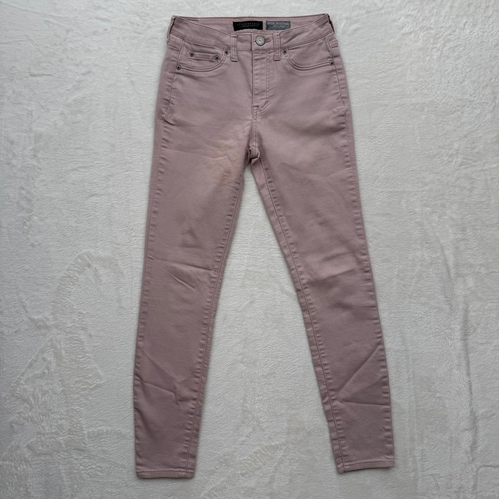 Aeropostale Jeggings Womens 2 Reg Mauve High Waisted Skinny Solid Stretch‎ Denim